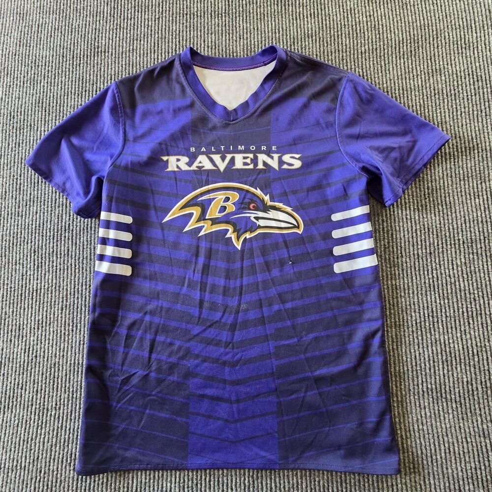 Baltimore Ravens NFL Flag Football Jersey Purple Black Striped Youth XL